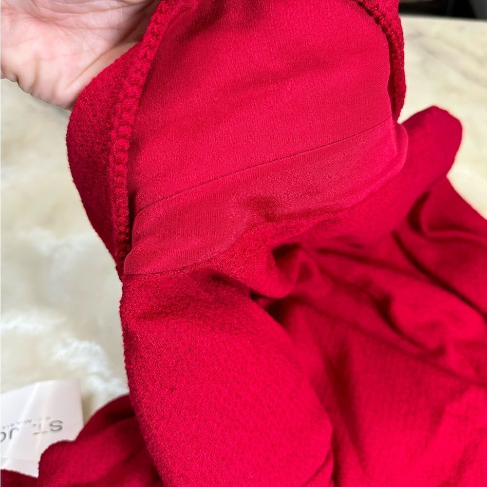 St. John Red Zip-Front Knit Jacket - Picture 8 of 11
